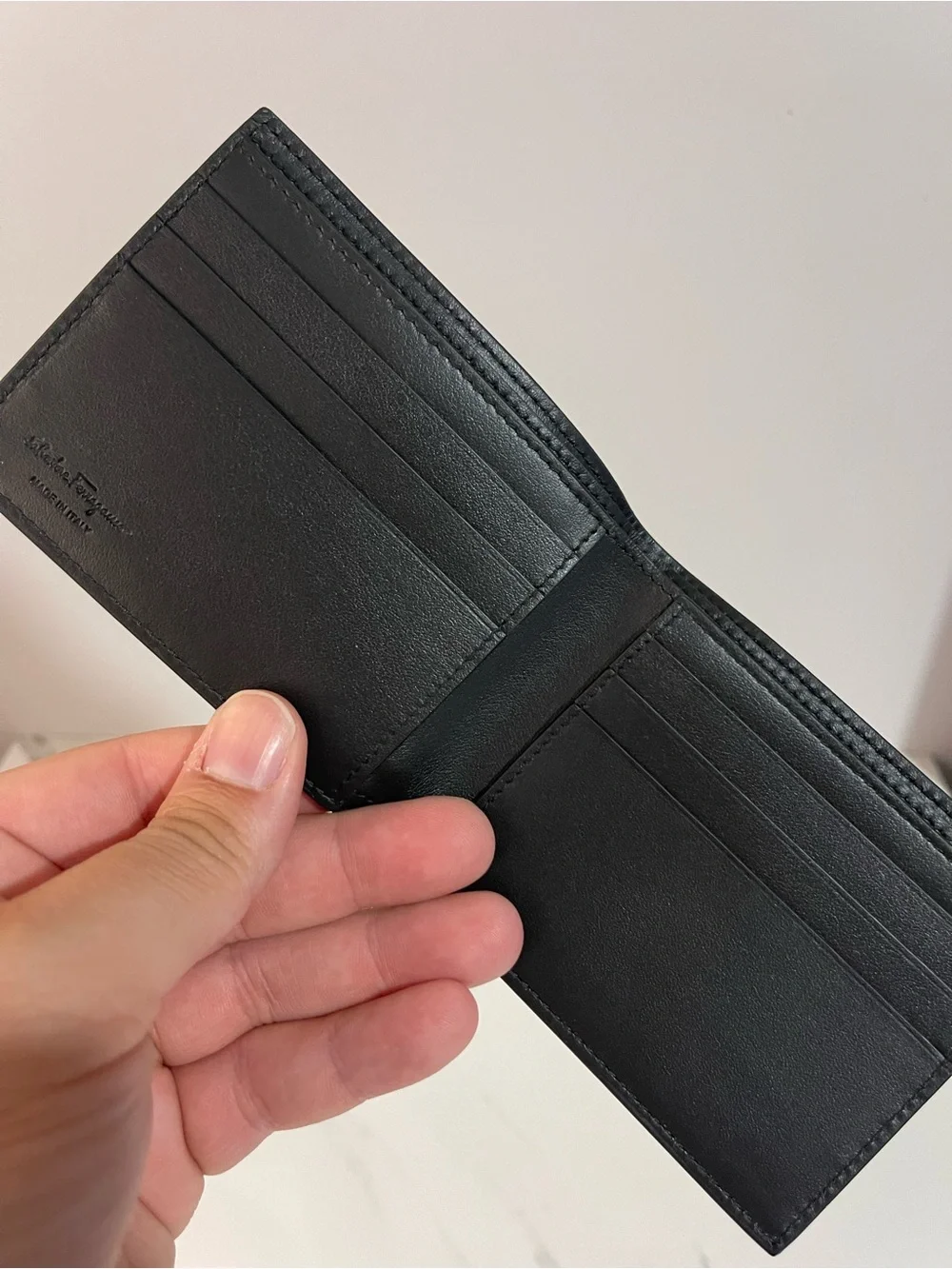 Salvatore Ferragamo Black Leather Bifold Wallet